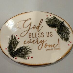 Holiday Ceramic Plaque with Charles Dickens quotes